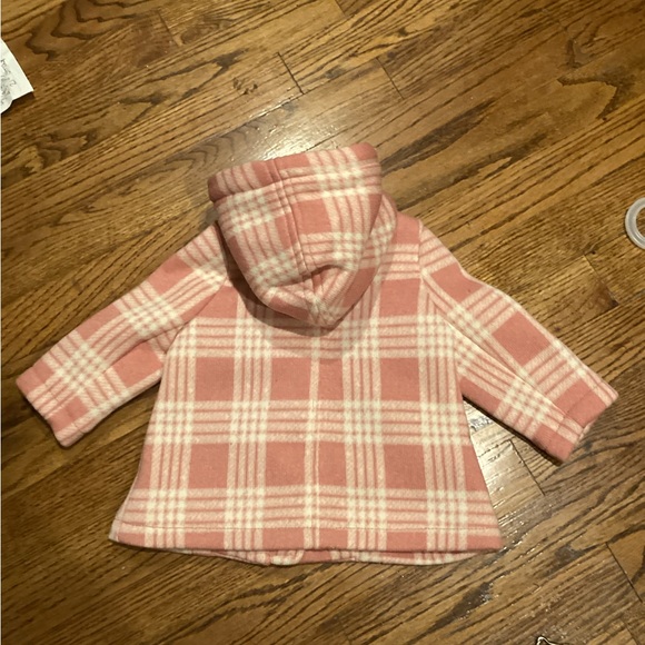 NWOT OLD NAVY GIRLS PINK & IVORY PLAID HOODED COAT SZ. 3-6 M - Picture 15 of 16